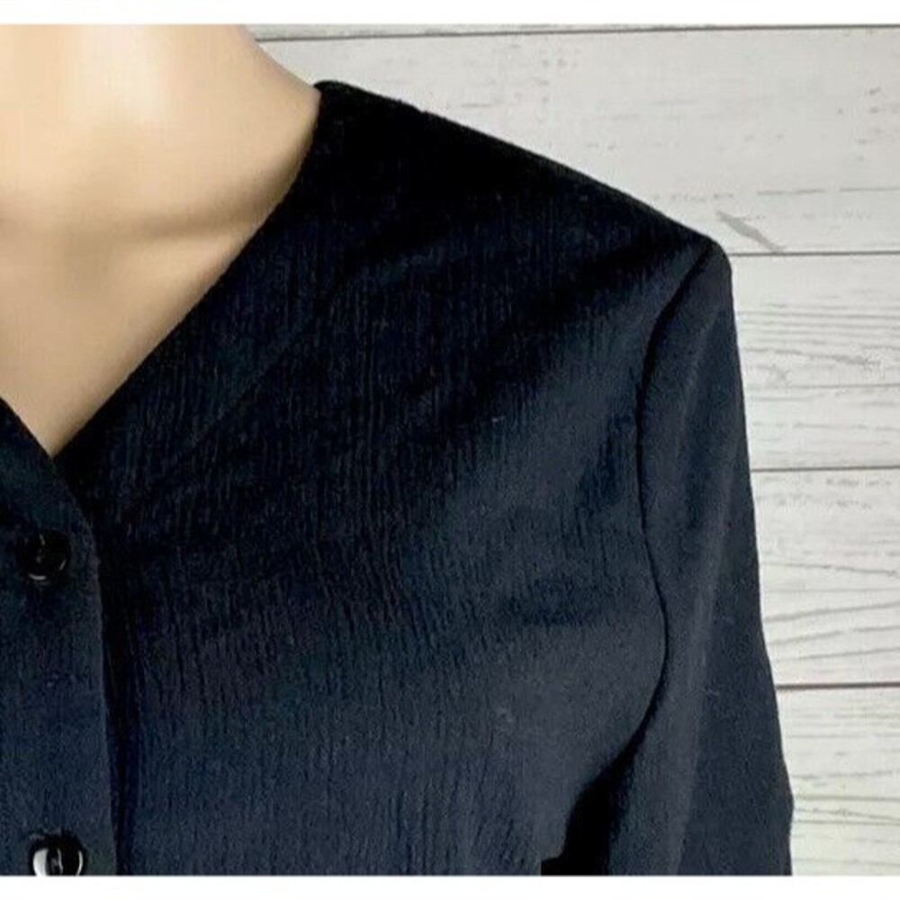 Pendleton Button Down Shirt Solid Black Polyester… - image 4